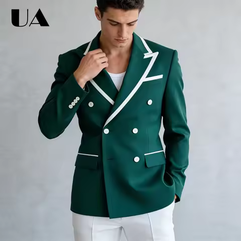 Trendy Double Breasted Suit Set XXS-7XL Suit Attire Casual Smart Suit Set Jacket Pants Made-to-Order