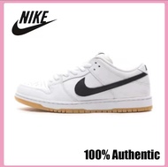 Nike Dunk SB Low Pro iso "white gum" Classic appearance combined with modern fashion, non slip and lightweight low top sneakers, unisex white and black 100% Authentic