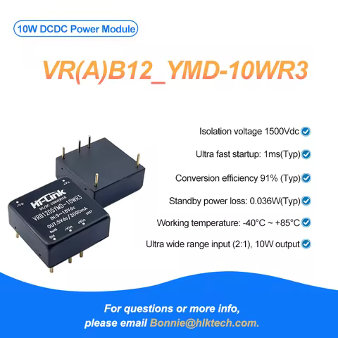Hi-Link 10W 9-18Vdc VRA1212YMD-10WR3 VRB1205YMD-10WR3 12V to 5/12/24Vdc Isolated Output Power Conver