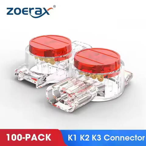 ZoeRax 100PCS K1 K2 K3 Connector Wire Splice Connector RJ45 RJ11 Wiring Ethernet Telephone Cable Cor