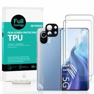 Ibywind Xiaomi Mi 11 Clear TPU Film Screen Protector [2PCS Pack],[Back Carbon Fiber Film Protector] [In-Display Fingerprint Support][Case Friendly] [Bubble Free]