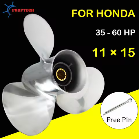 Stainless Steel Boat Propeller 11x15 Fit Honda BF35 40 45 50 60HP Outboard Engine 13 Spline Tooth RH