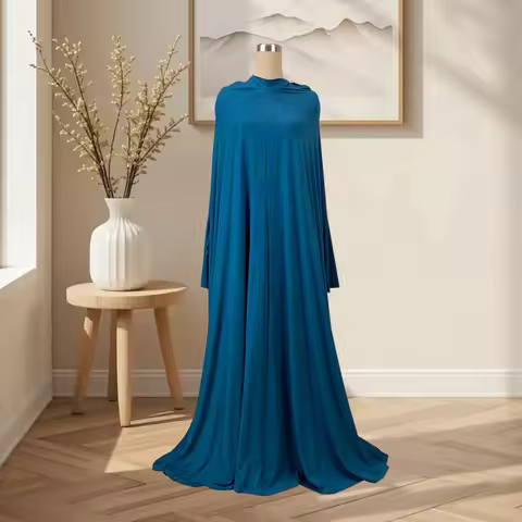 Muslim Modest Women Batwing Abaya Loose Maxi Dress Islamic Dubai Prayer Robe Casual Long Kaftan Burk