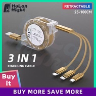 3-in-1 Retractable Charging cable Lightning / Micro USB / Type C / USB C Line Charging cable HoLan Hight Mall