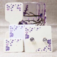 100card Jewelry set display card tag beige color purple necklace/earring/bracelet /ring tag card 5x5