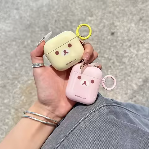 Earphone Case For Airpods 4 2 3 1 Pro 3 2 Cute Cartoon Rilakkuma Bear Wireless Bluetooth Headset Pro