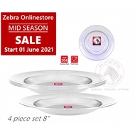 Zebra thailand stainless steel (Zos) Zebra 4 Pcs Deep Plate 8" SUS304 Zebra Stainless Steel Deep Pla