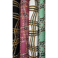 TO-24 12 Rayon Fabric Spun Mambert Printed Checkered Pattern Natural Fiber 1 Width 58 Inches (Sold P