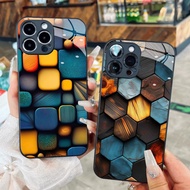 Colorful stacked 3d Cube Glass Case for iPhone 17 16 15 14 13 12 11 8 7 6 6s 6p 7p 8p 6g 7g 8g Pro M
