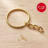 50 Keychain Rings with 50 8mm Chain Rings Pack