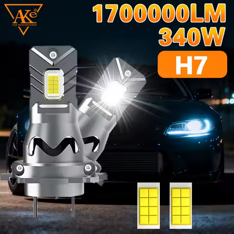 Car H7 LED Headlights 340W Canbus No Error H7 LED Automobile Fog Lamps CSP Chip 6000K Wireless 1:1 S