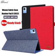 For Realme Pad X 10.95" 2022 RMP2107 RMP2108 5G Fashion Tablet Stand Case Woven Fabric Texture Casin