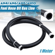 1M AN4/AN6/AN8/AN10/AN12 Universal Car Fuel Hose Oil Gas Line Nylon Steel Braided Pipeline Gas Radia