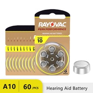 60PCS/10 Packs A10 10a model Import Hearing Aids Battery Suitable for In-ear Hearing Aid Zinc Air Ba