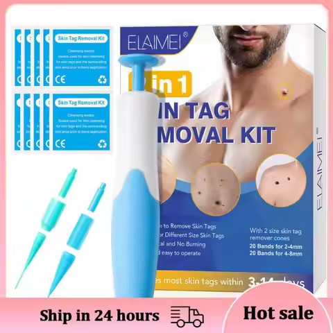 2 In1 Painless Auto Skin Tag Mole Wart Removal Kit Cleaning Tools Face Skin Care Body Wart Dot Treat