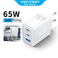 Vention® ที่ชาร์จ 65W GaN 3-Port Fast Charger USB PD ปลั๊ก USB สำหรับ Samsung Xiaomi Huawei Vivo iPh