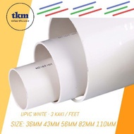 [3FEET/KAKI] 36MM 43MM 56MM 82MM 110MM | 3 FEET | UPVC SWV DRAINAGE PIPE | PAIP AIR PVC | PUTIH | WH