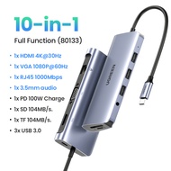 【4K 30Hz】UGREEN 10-in-1 5Gbps USB C Multiport Adapter HUB อุปกรณ์แปลงสัญญาณ HDMI RJ45 VGA for Macboo