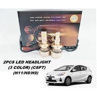 ☆LED☆ 2pcs LED HEADLIGHT BULB (3 COLOR) (H11/H8/H9) FOR TOYOTA PRIUS C (2012-2014Year)