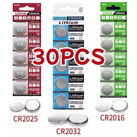 30pcs Original CR2032 3V Lithium Battery cr2025 battery CR2450 CR2016 CR1632 CR 2032 pilas For Butto