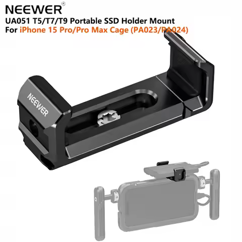 NEEWER UA051 T5/T7/T9 Portable SSD Holder Mount for iPhone 15 Pro/Pro Max Cage