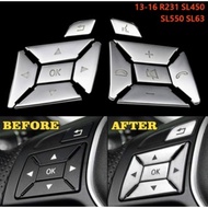 Electroplating Silver Steering Wheel Button Cover Decorative Sticker Translucent Suitable For 13-14 