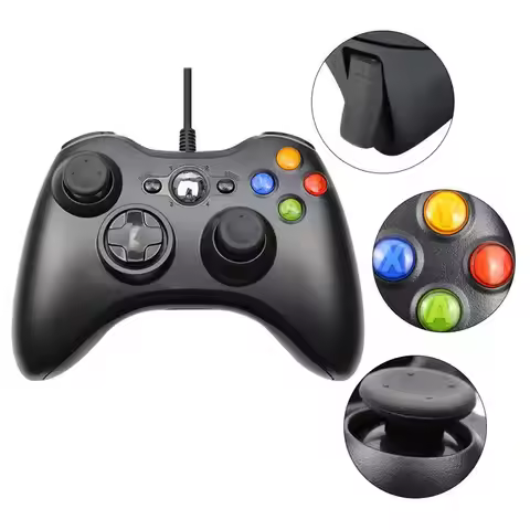 Wireless/Wired Controller For Xbox 360 Game Controller With Dual-Vibration Compatible with Xbox 360/