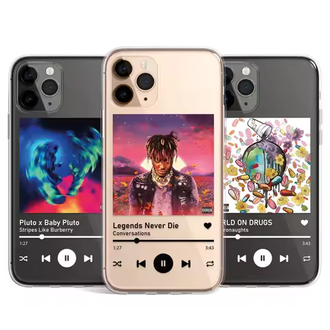 Custom Personalised Music Plaque Phone Case Aesthetic Music Player Song Clear Cover For iPhone 11 14