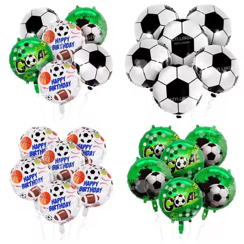 Football Printed Balloon Set Football Aluminum Film Balloon for Birthday Shower Football Party Decor
