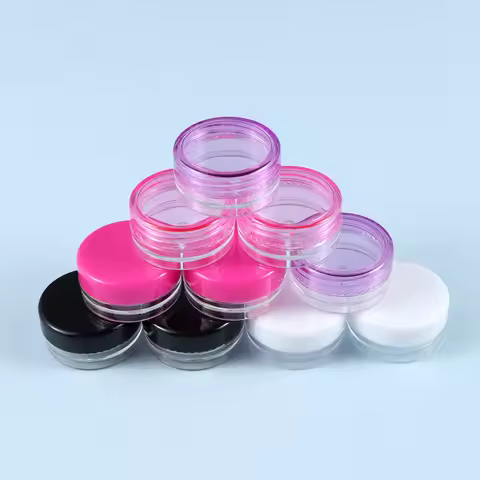 10/20pcs 3g Plastic Empty Storage Box Round Small Container Bottle Cosmetic Travel Pot Jars Sequins 