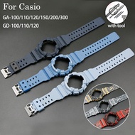 For Casio GA-110 GA100 GD-120 Camouflage Silicone Band Rubber Watchband with Watch Case Rubber Watch Strap Casio series