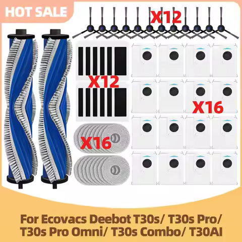 Fit For Ecovacs Deebot T30s/ T30s Pro/ T30s Pro Omni/ T30s Combo/ T30AI Main Side Brush Filter Mop C