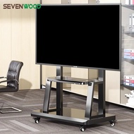 SEVENWOOD Universal 32-75 Inch Tv Stand TV Rack With 360° Wheel Adjustable Height Tv Bracket Heavy D