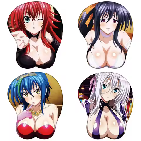 Anime High School DxD 3D Silicone Mousepad Hentai Gremory Rias Akeno Asia Wristband Mouse Pad Gaming