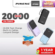 [NEW] Pineng PN-798PD 22.5W Fast Charge Powerbank Built-in Cables 20000mAh PN797/PN798/PN799