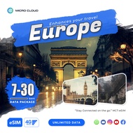 MCT eSIM Europe 7-30 Days | Unlimited with 5G* | Europe 33 countries I Deliver by email within 12 Ho