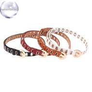 kamembelling New Grunge Women Belt Adjustable Hole Grunge Punk Belts For Women Alloy Pin Bule PU Lea
