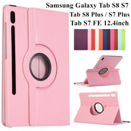 Samsung Galaxy Tab S9 S8 S7 Plus S7 S9 FE 360 Rotating Tablet Funda Flip Cover Auto Stand PU Leather Cover Case Samsung Tab S7 FE S9FE Case