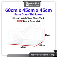 60cm x 45cm x 45cm - 8MM Ultra Crystal Clear CC Aquarium Tank