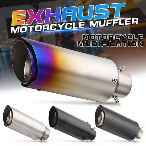 Universal 51mm Motorcycle Dual-layer Exhaust Pipe For R15 MT03 CBR650R ZX10R Z250 GSX S125 RSV4 S100