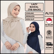 Ironless Lazy Bawal Tie Back Sulam ( Alya Apparels / Instant Tudung  / Pinless Shawl / Tudung Tali )