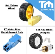 TT Motor Blue Metal Geared/N20 Mini /Yellow Smart Car Robot 3V~6V DC Motor with Gear Set (TT Motor +