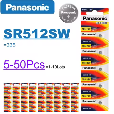 5-50PCS Panasonic SR512SW 335 Watch Button Battery for Tissot CK Quartz Watch Silver Oxide SR512 SW