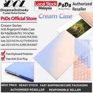 PsDs Cream Series Hard Cover Protection Case for Latest MB Pro 14 2021 2023 M1 M2 M3 Pro A2442 A2779