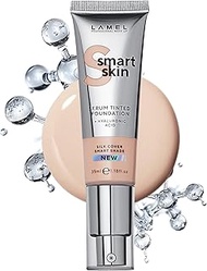 LAMEL Smartskin Serum Tinted Foundation, SPF 30 - With Hyaluronic Acid, Oil Free & Vegan - Weightles