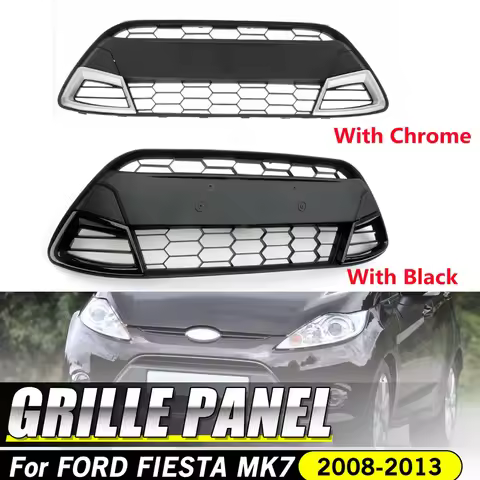 RM-CAR Car Front Bumper Grill Lower Grille For Ford Fiesta MK7 2008 2009 2010 2011 2012 2013 Centre 