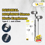 PAVAREAL M09/M09C Stereo Music 3.5mm Earphones | Type-C / Jack 3.5mm | Intelligent Wire Control | HD