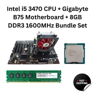 Intel i5 3470 CPU + Gigabyte (GA-B75-DS3V) Motherboard + DDR3 8GB 1600MHz RAM Bundle Set