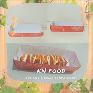 Large Jumbo Grilled Sausage Box Without Lid - 16 cm Grilled Sausage Box 50 pcs