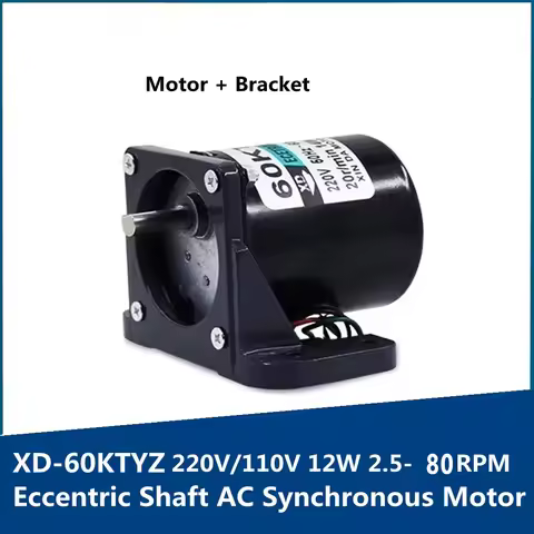 220V 14W 2.5rpm-80rpm AC Synchronous Motor 60KTYZ Eccentric Shaft With Bracket Permanent Magnet Gear